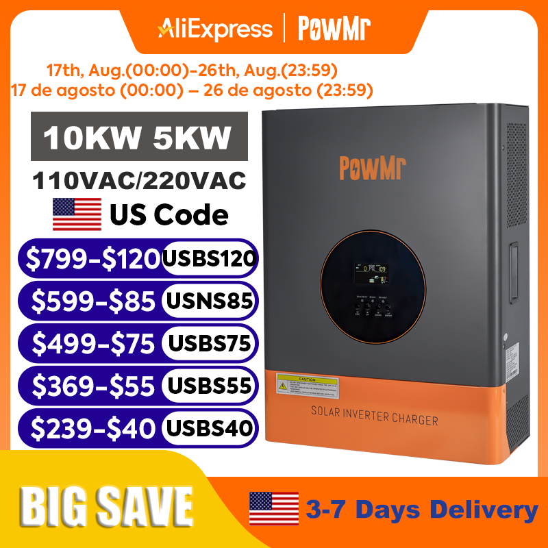 PowMr 10KW 5KW Split-Phase-Wec – Drone Solar Charger Bewertung und Preis